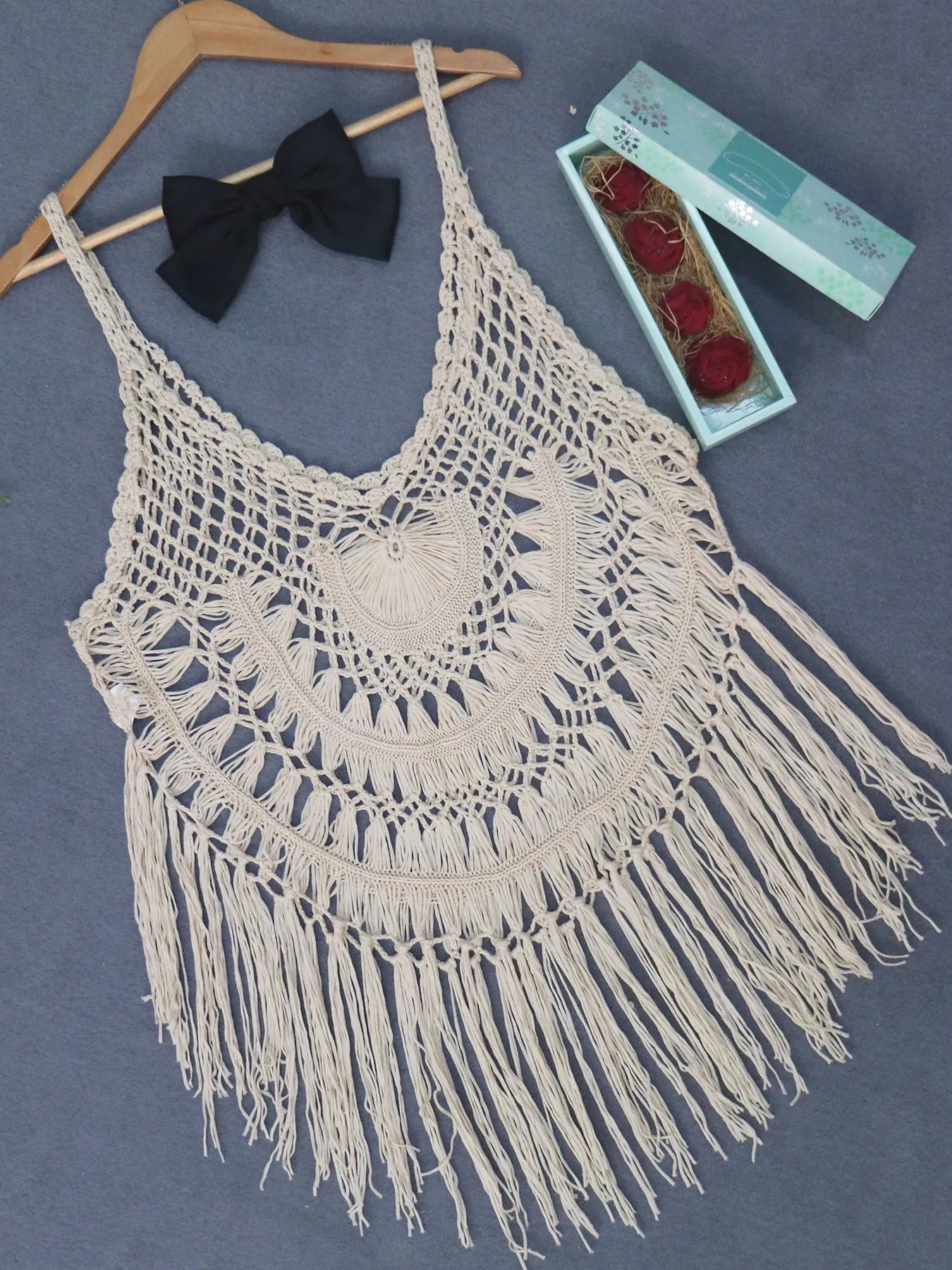 Crochet Fringe Beach Cover Up - Tigbul's Variety Fashion Shop