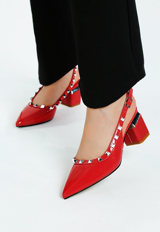 Hiral Stud Embellished Slingback Sandals - Tigbul's Variety Fashion Shop