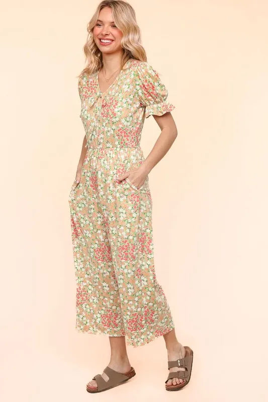 Flora Knit Spring Jumpsuit With Side Pockets - Tigbul's Variety Fashion Shop