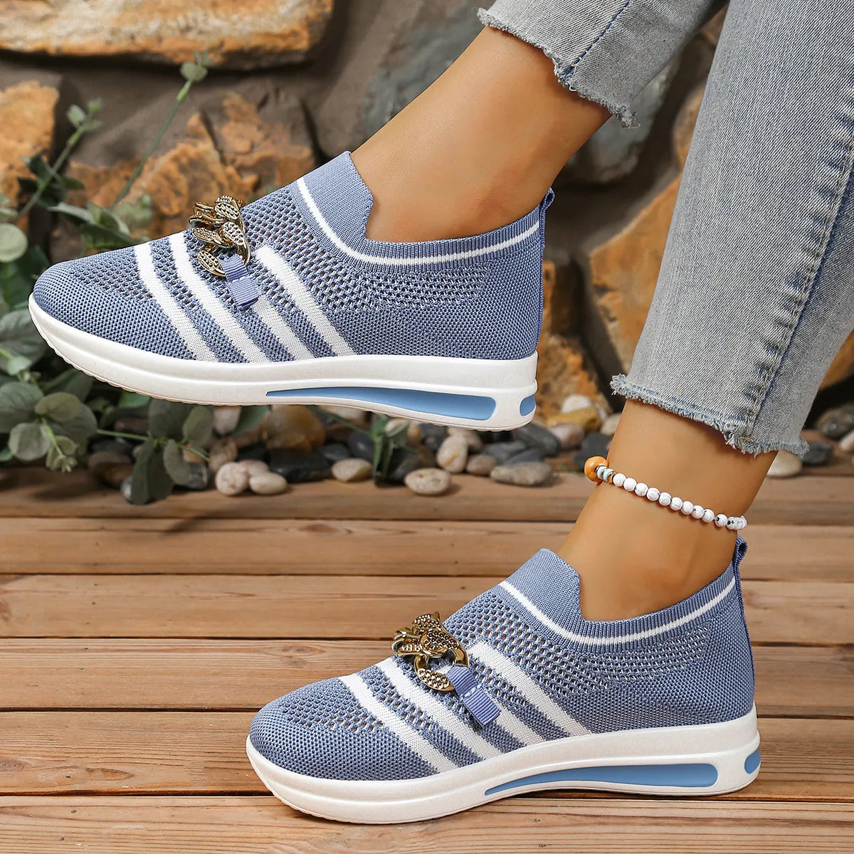Breathable Mesh Round Toe Slip-Ons - Tigbul's Variety Fashion Shop