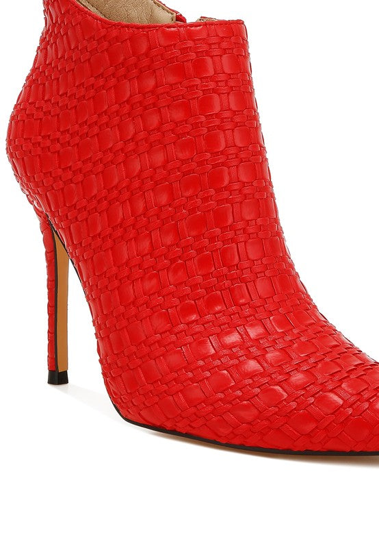 Lolita Woven Texture Stiletto Boot - Tigbul's Variety Fashion Shop