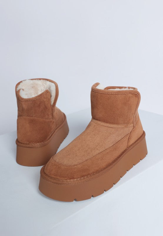 Holias Chunky Heeled Snow Boots - Tigbul's Variety Fashion Shop
