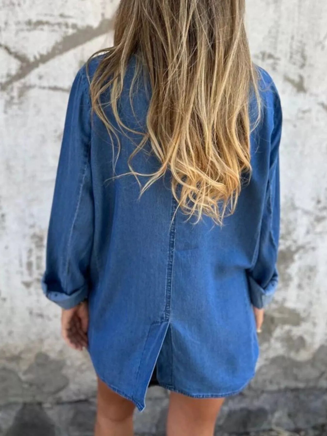 Full Size Button Down Denim Blazer Plus Size - Tigbul's Variety Fashion Shop