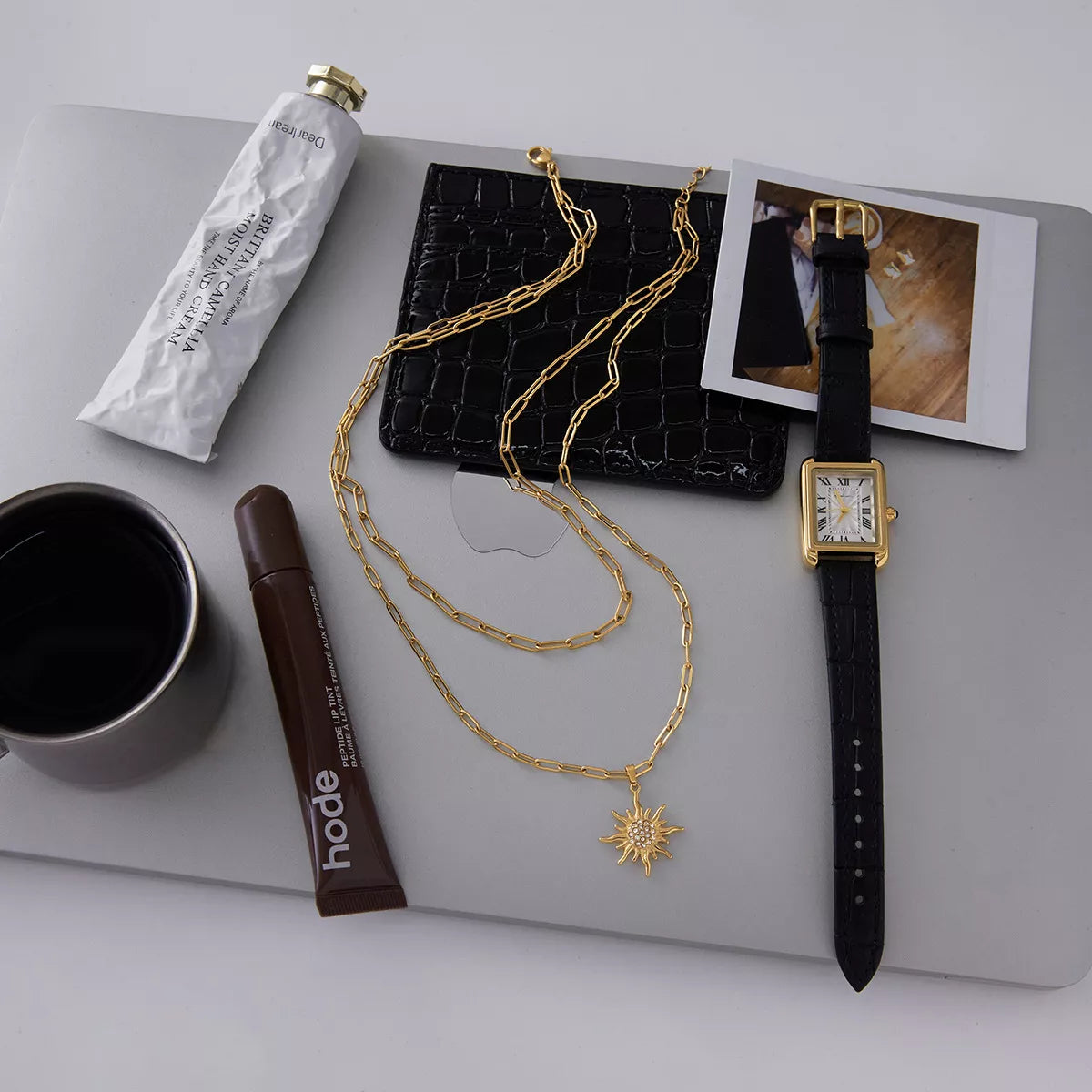 18K Gold-Plated Double Layered Pendant Necklace - Tigbuls