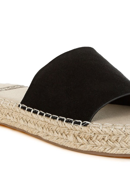 Huntra Real Soft Leather Espadrille Flatforms - Tigbul's Variety Fashion Shop