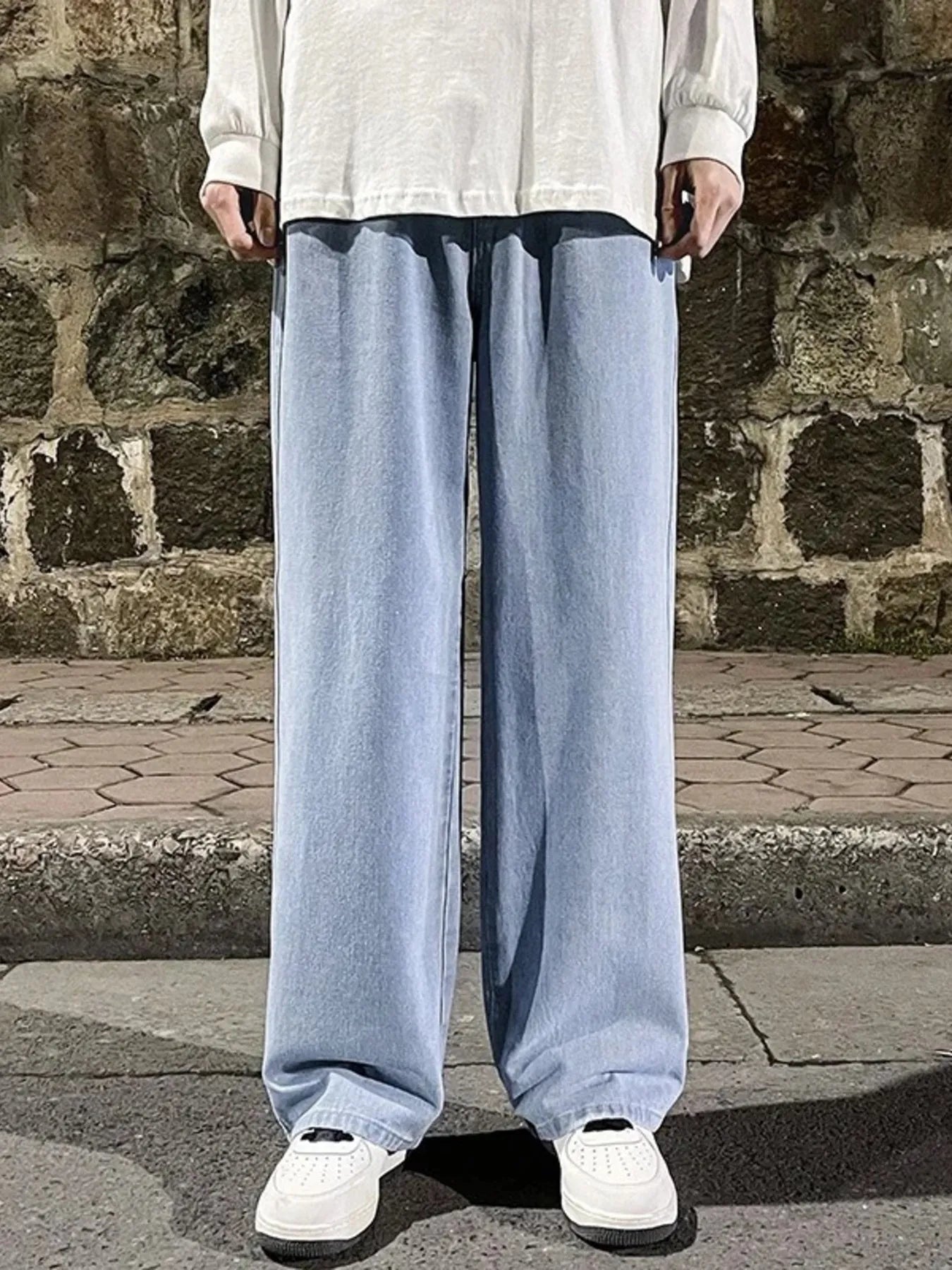 Men's Full Size Drawstring Wide Leg Jeans Plus Size - Tigbul's Variety Fashion Shop