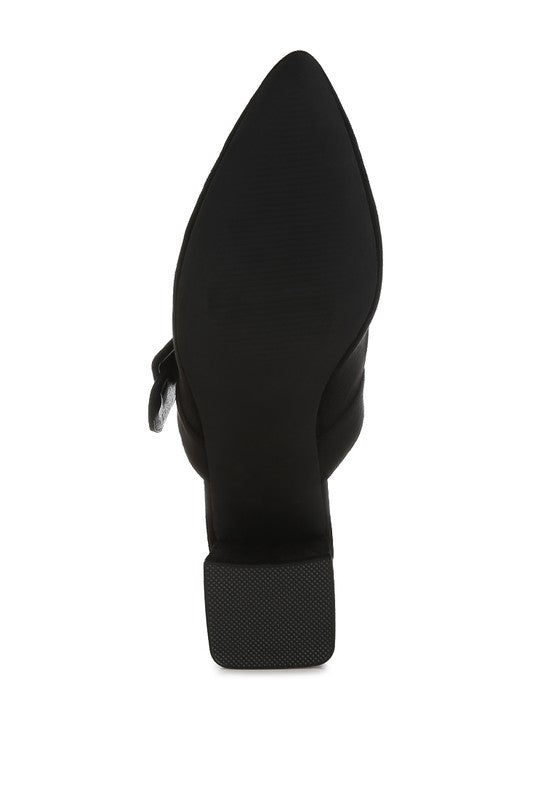 Amapola Buckle Strap Detail Microfiber Mules - Tigbul's Variety Fashion Shop