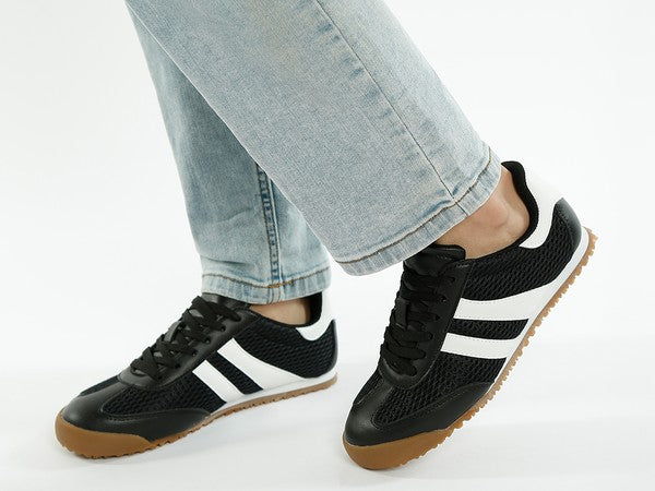 Blaster Casual Striped Lace-Up Sneakers - Tigbul's Variety Fashion Shop