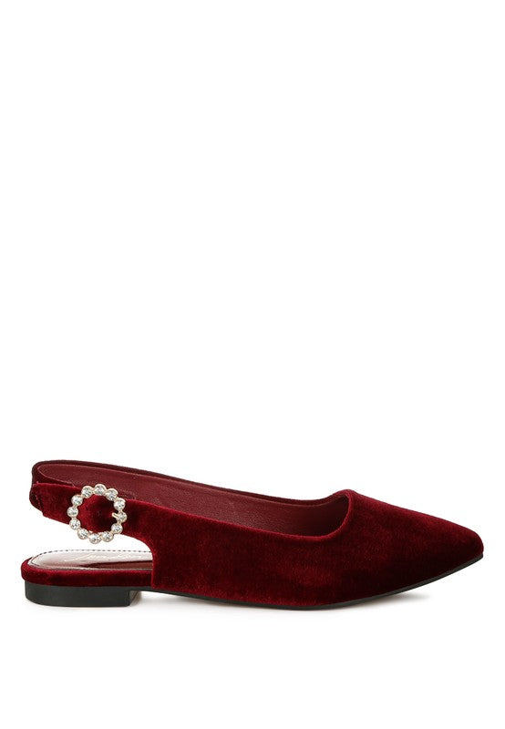 Dolan Velvet Slingback Flat Sandals - Tigbul's Variety Fashion Shop