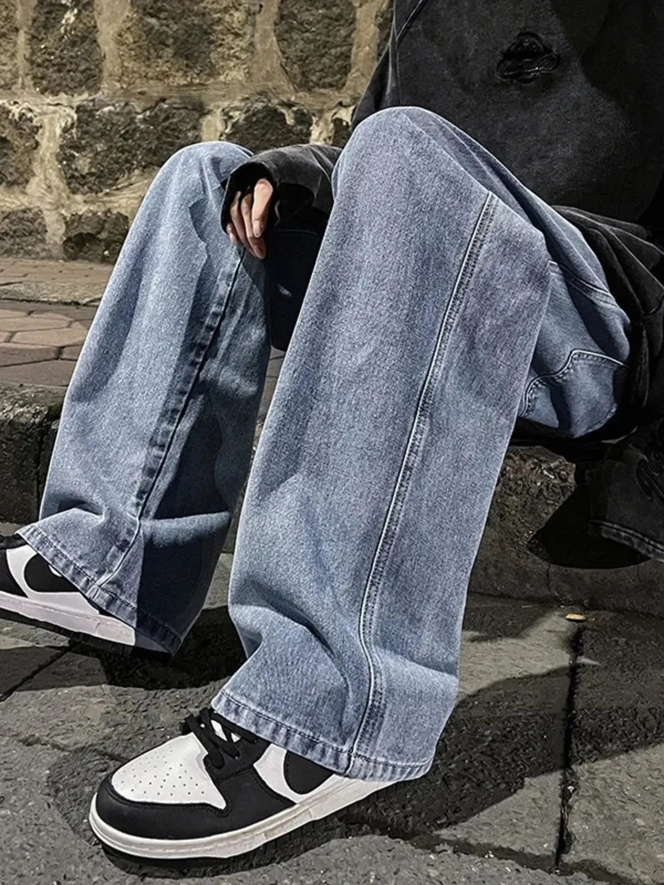 Men's Full Size Drawstring Wide Leg Jeans Plus Size - Tigbul's Variety Fashion Shop