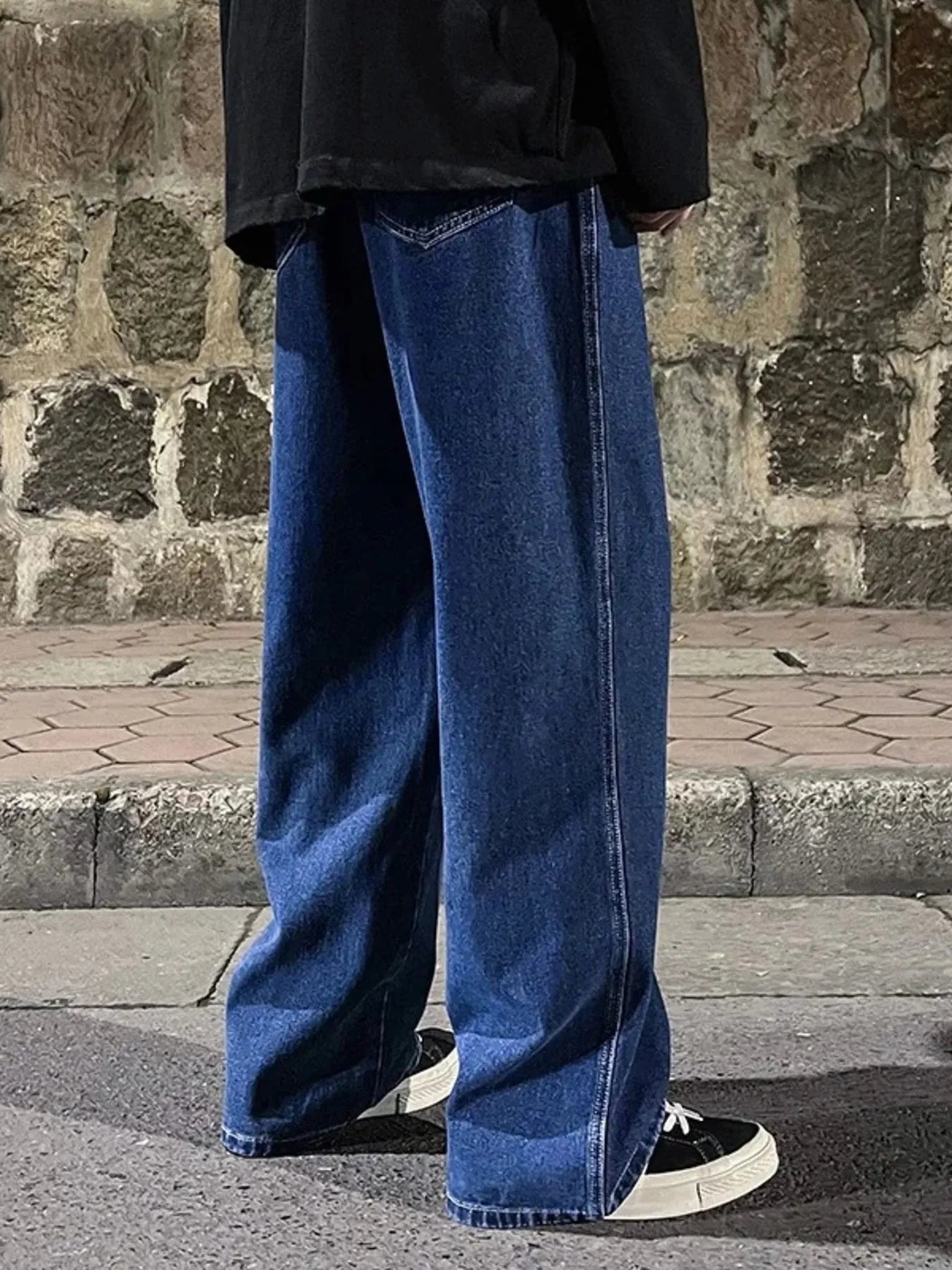 Men's Full Size Drawstring Wide Leg Jeans Plus Size - Tigbul's Variety Fashion Shop