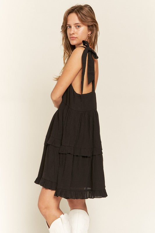 Square neck ruffle dress - Tigbul's Variety Fashion Shop