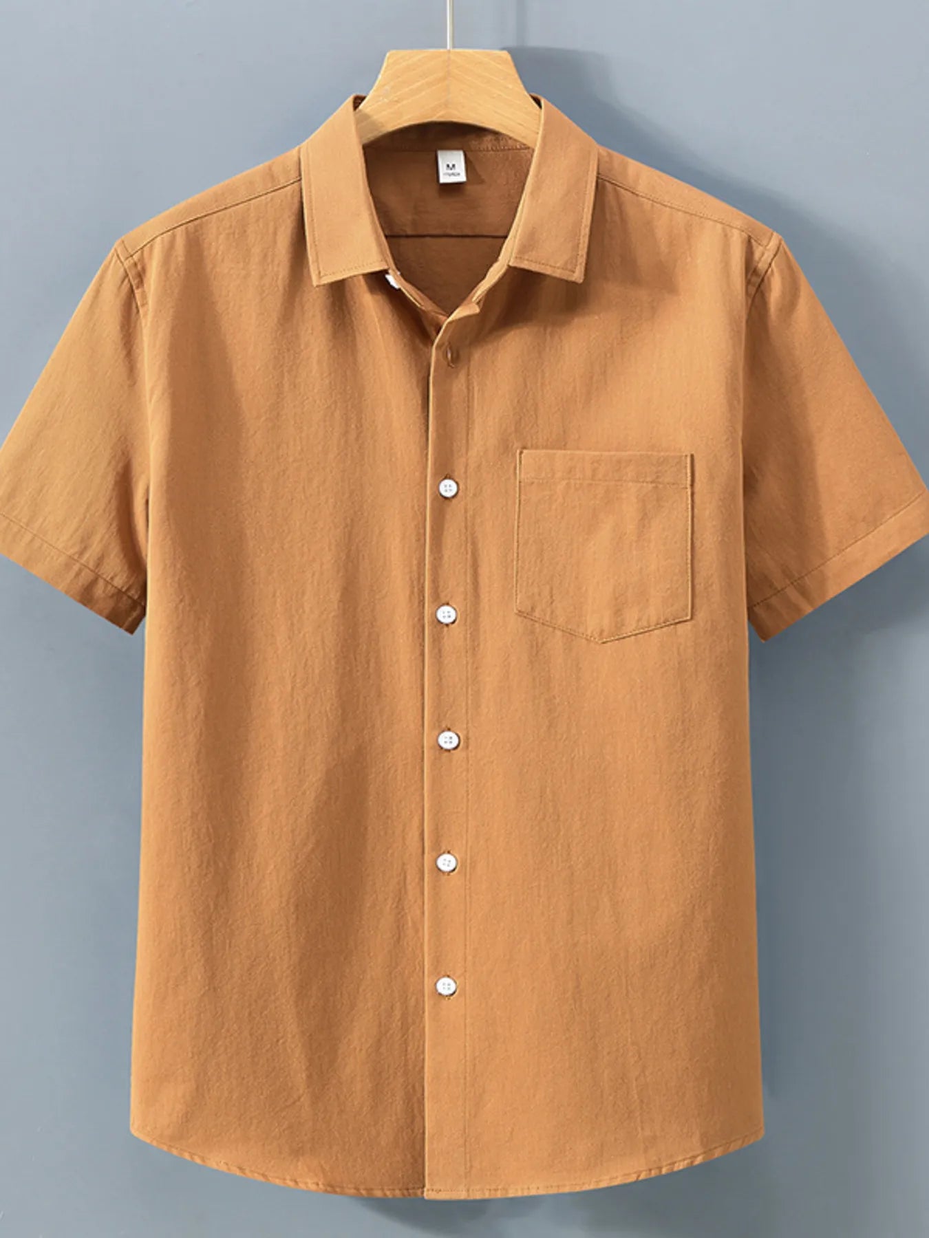 Men's Plus Size Button Up Short Sleeve Shirt - Tigbul's Variety Fashion Shop