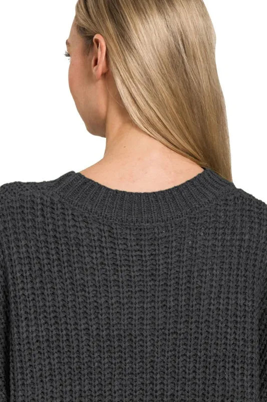 Zenana Short Sleeve Round Neck Sweater - Tigbul's Variety Fashion Shop