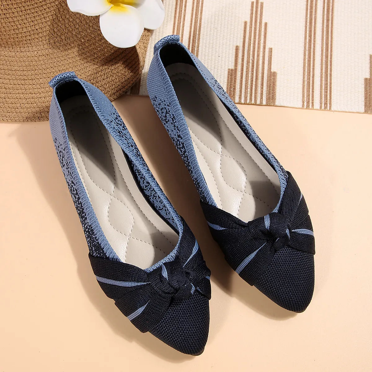 Contrast Point Toe Flats Slip-Ons - Tigbul's Variety Fashion Shop