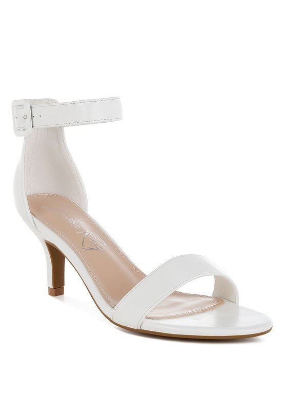 Feruda Faux Leather Kitten Heel Sandals - Tigbul's Variety Fashion Shop
