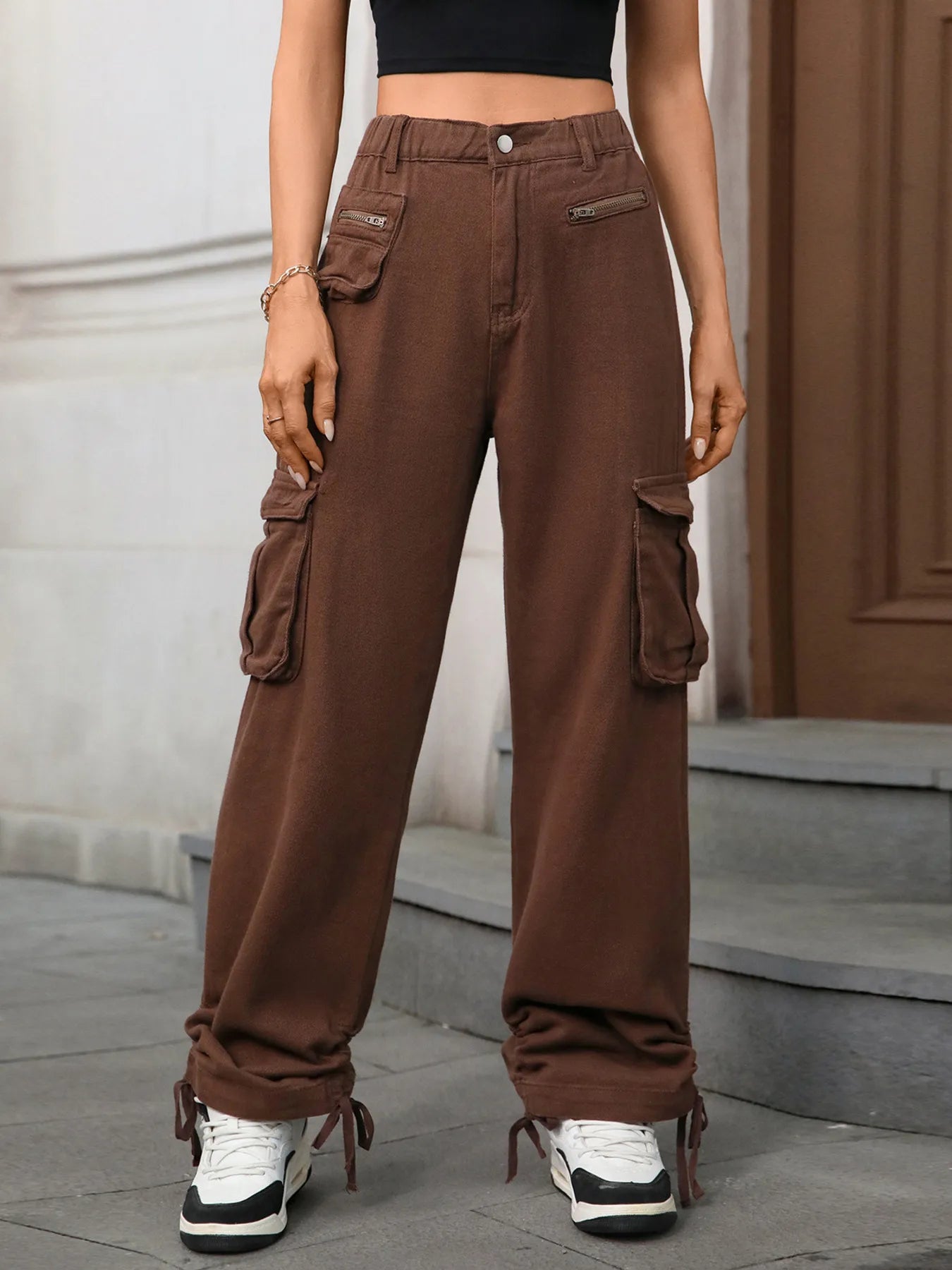 Wide Leg Cargo Jeans - Tigbul's Variety Fashion Shop