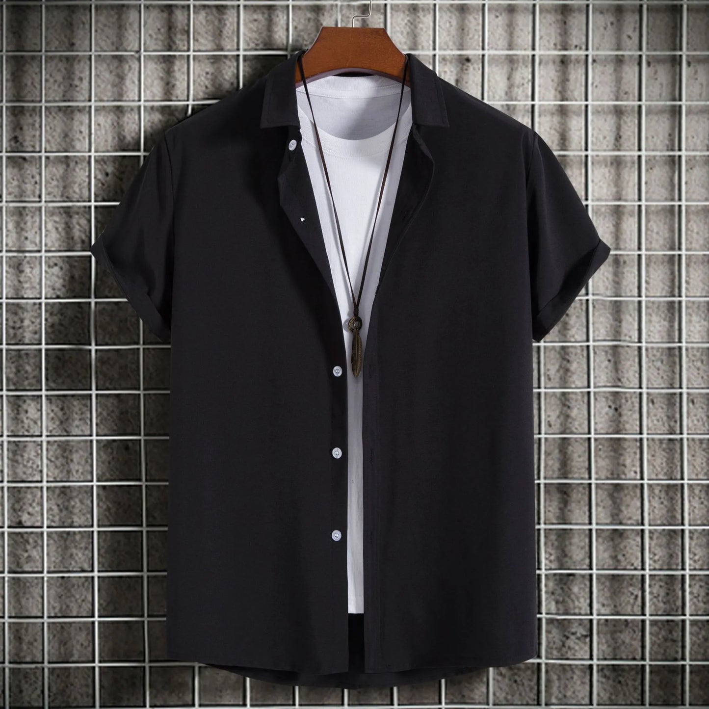 Men's Plus Size Button Up Short Sleeve Shirt - Tigbul's Variety Fashion Shop