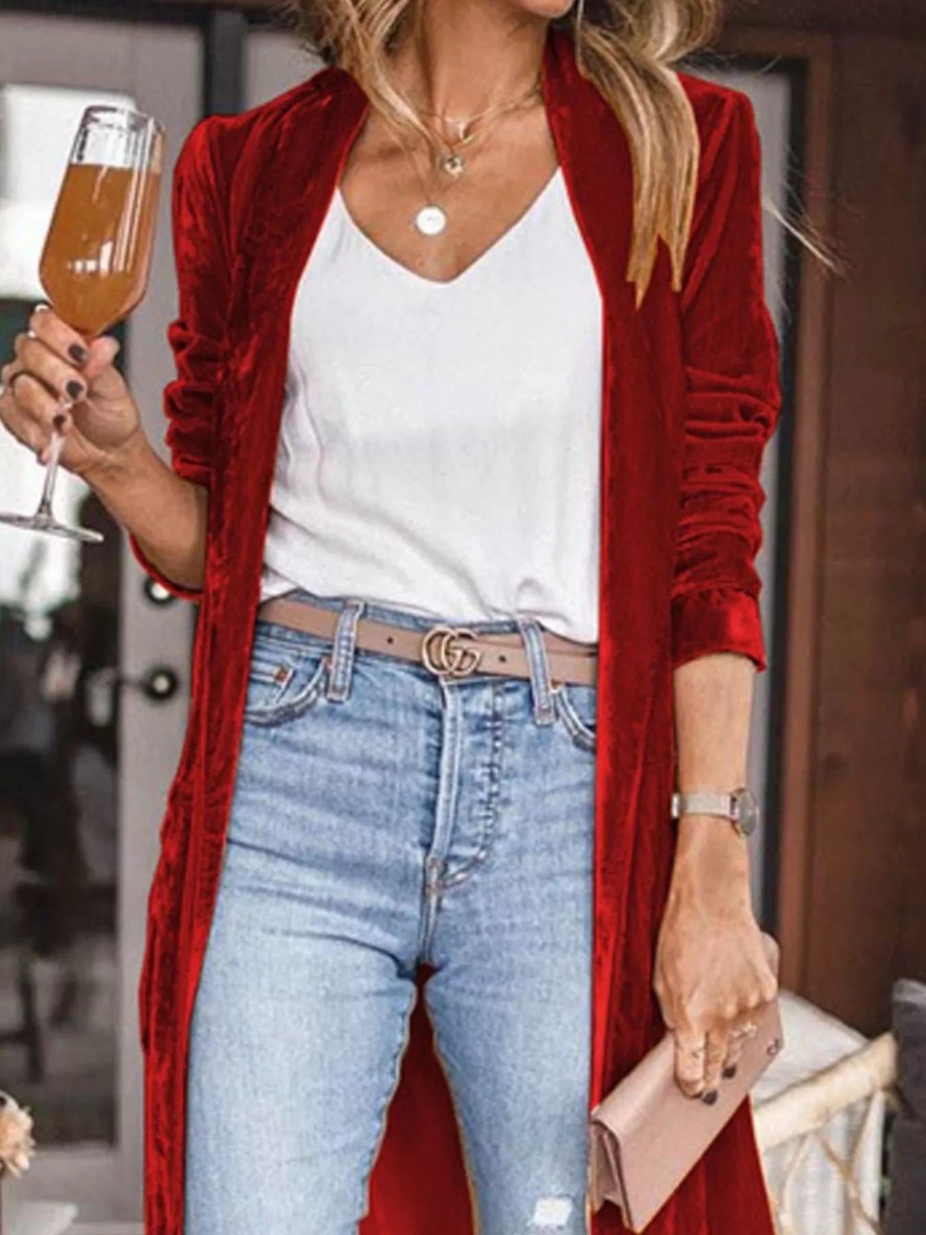 Open Front Long Sleeve Longline Cardigan - Tigbul's Variety Fashion Shop