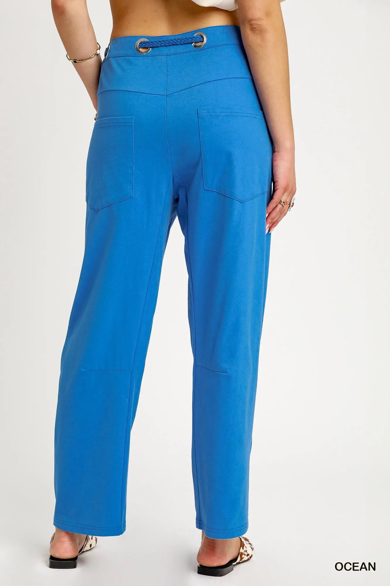 Umgee Drawstring Wide Leg Casual Pants - Tigbul's Variety Fashion Shop