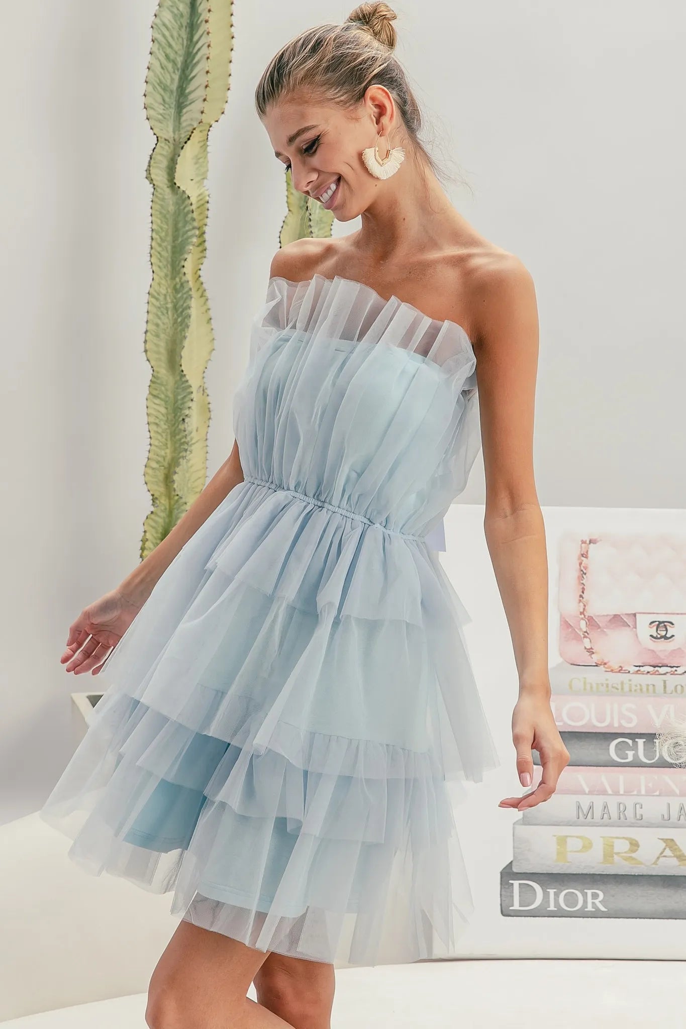BiBi Sleeveless Layered Organza Dress - Tigbul's Variety Fashion Shop