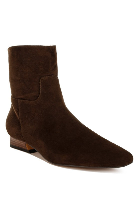 Hakra Flared Heel Suede Boots - Tigbul's Variety Fashion Shop