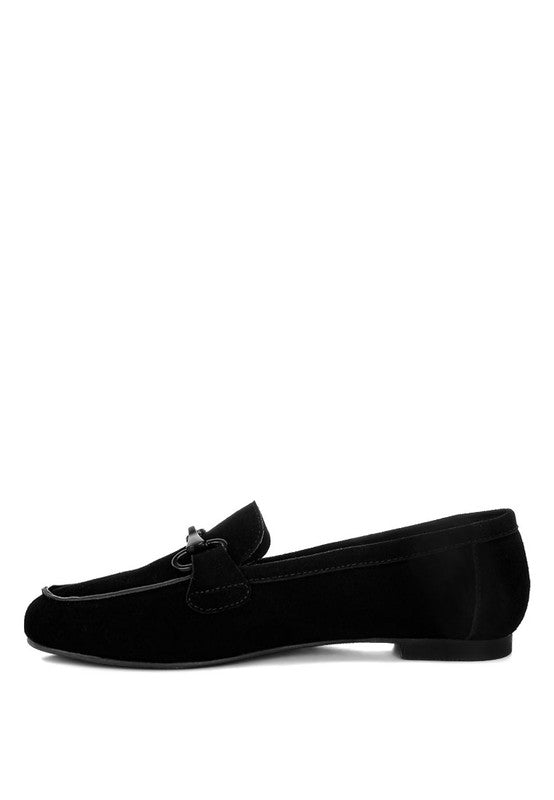 Awen Monochromatic Horsebit Real Suede Loafers - Tigbul's Variety Fashion Shop