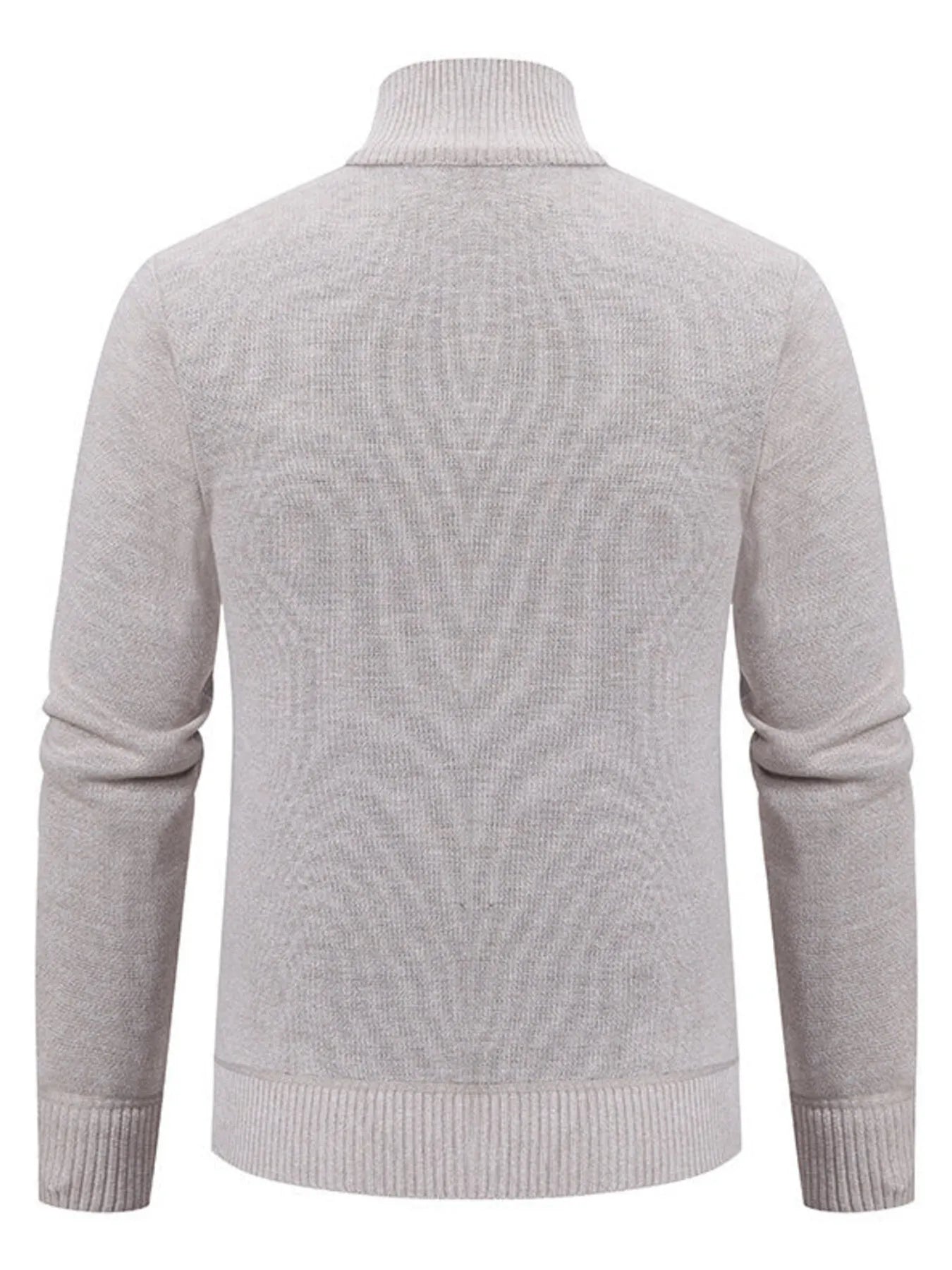 Men's Plus Size Zip-Up Cardigan with Stand Collar - Tigbul's Variety Fashion Shop
