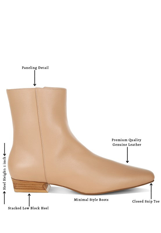 Obita Flared Heel Genuine Leather Boots - Tigbul's Variety Fashion Shop