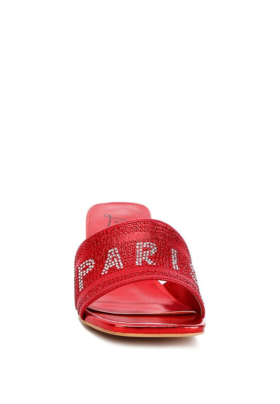 Messels Diamante Embellished Paris Sandals - Tigbul's Variety Fashion Shop