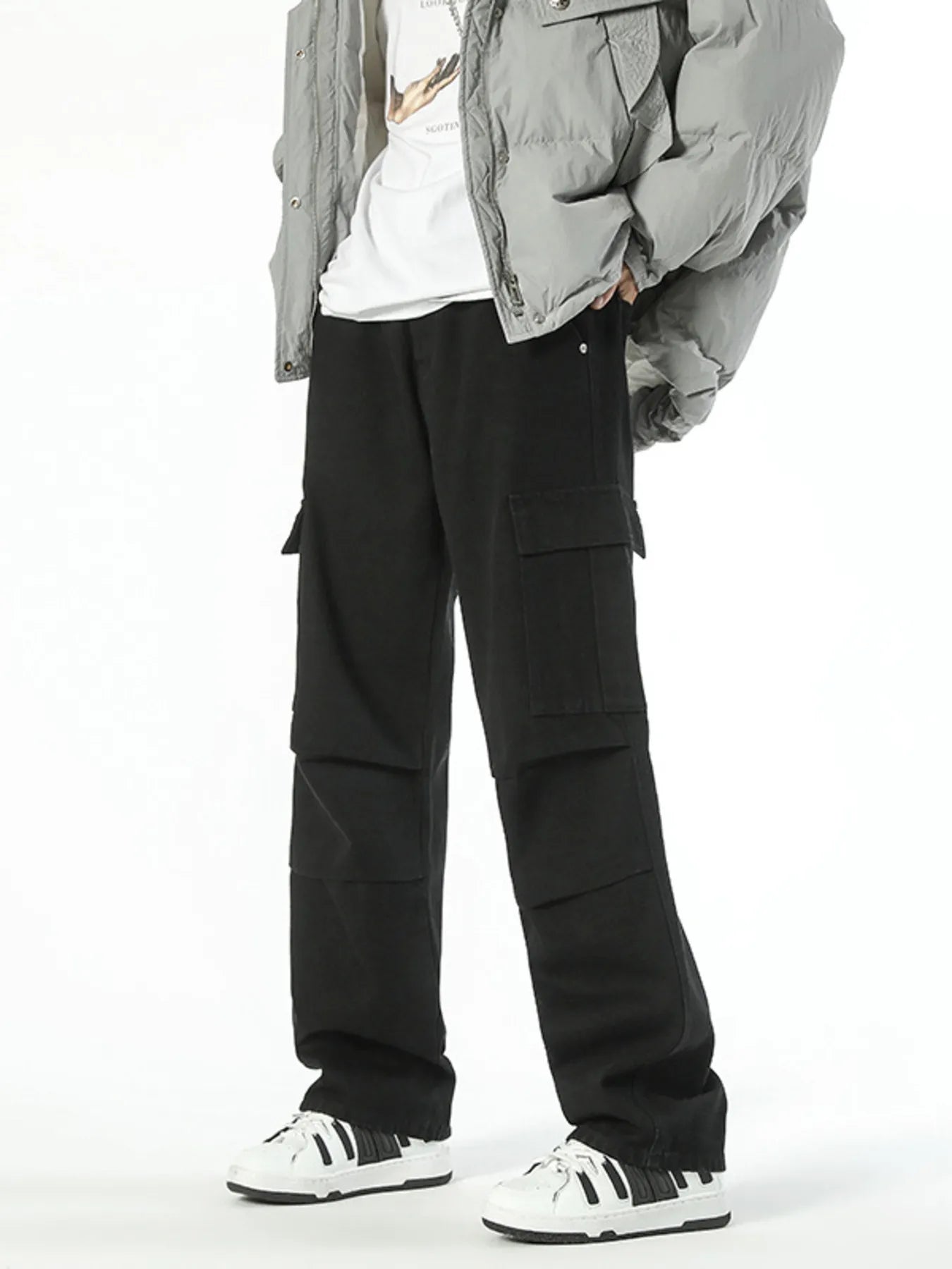 Men's Full Size Wide Leg Cargo Jeans Plus Size - Tigbul's Variety Fashion Shop