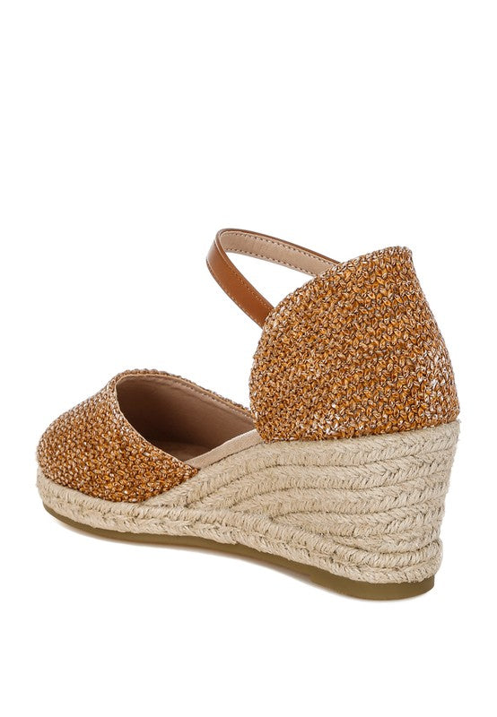 Kalista Raffia Woven Wedge Sandals - Tigbul's Variety Fashion Shop
