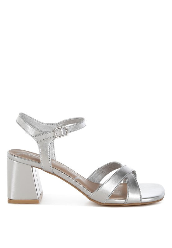 Edessa Metallic Ankle Strap Sandals - Tigbul's Variety Fashion Shop