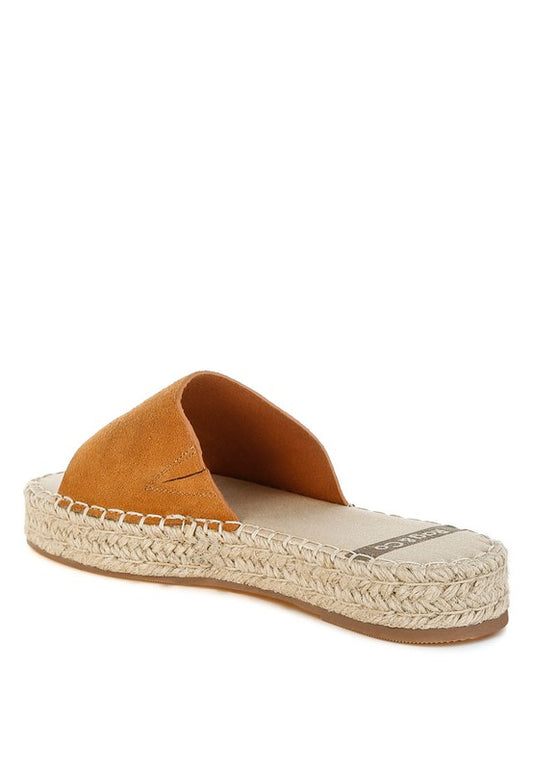 Huntra Real Soft Leather Espadrille Flatforms - Tigbul's Variety Fashion Shop
