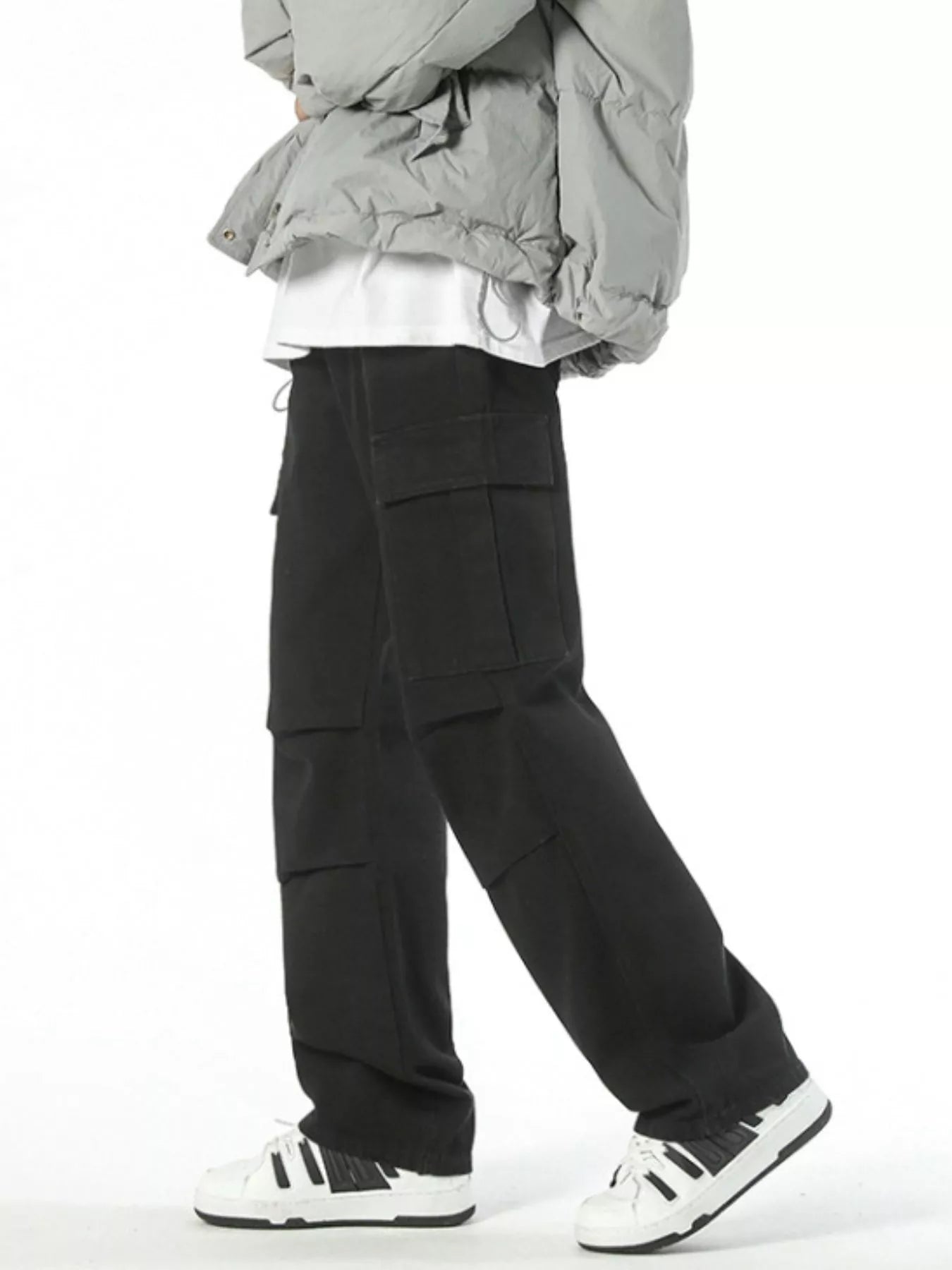 Men's Full Size Wide Leg Cargo Jeans Plus Size - Tigbul's Variety Fashion Shop
