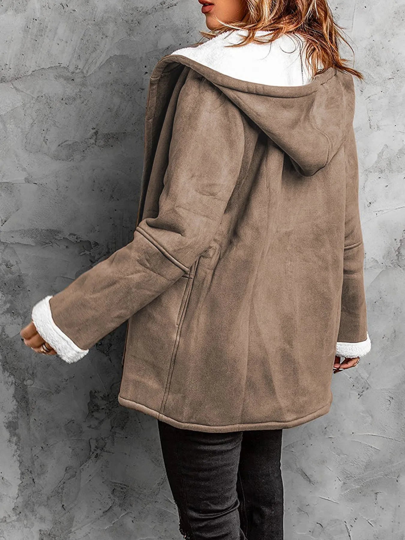 Full Size Cozy Sherpa Lined Toggle Coat with Hood Plus Size - Tigbul's Variety Fashion Shop