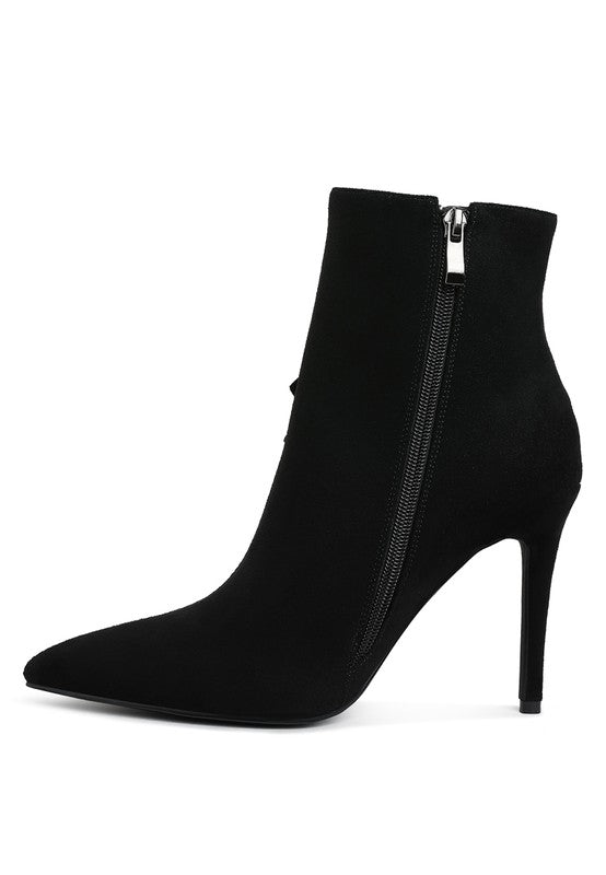 Yarrow Rhinestones Petal Detail Boots - Tigbul's Variety Fashion Shop