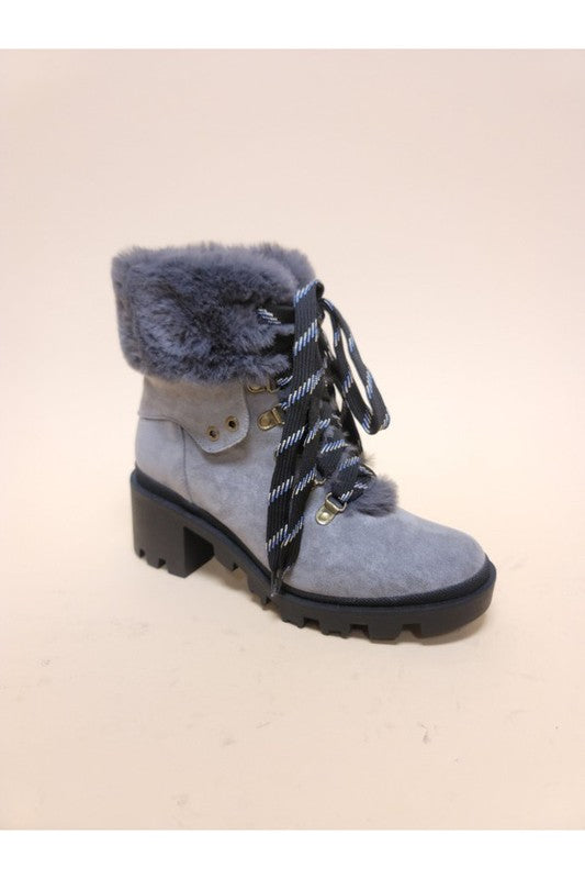 VINI-FUR COMBAT BOOTIES - Tigbul's Variety Fashion Shop