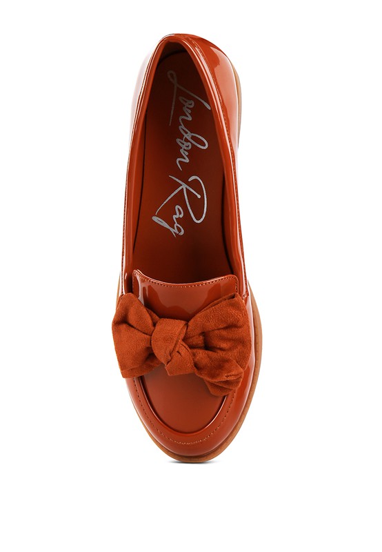 BOWBERRY BOW-TIE PATENT LOAFERS - Tigbul's Variety Fashion Shop