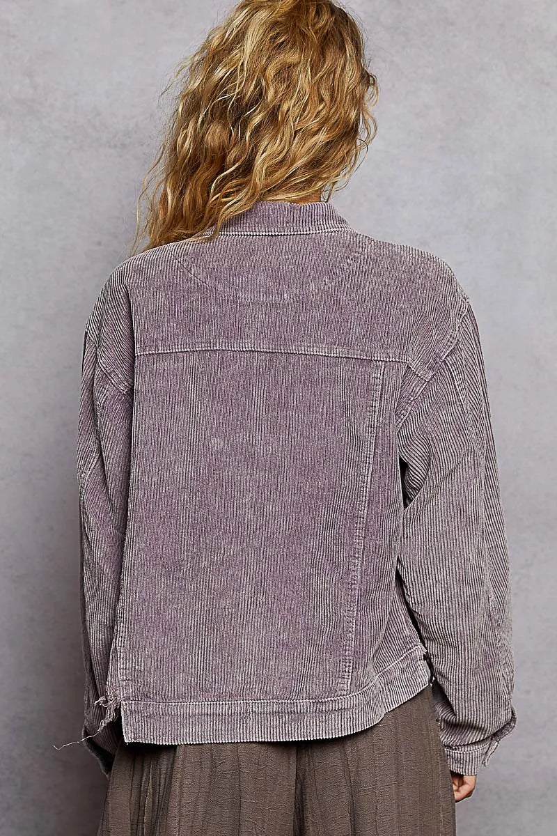 POL Button Down Corduroy Trucker Jacket - Tigbul's Variety Fashion Shop