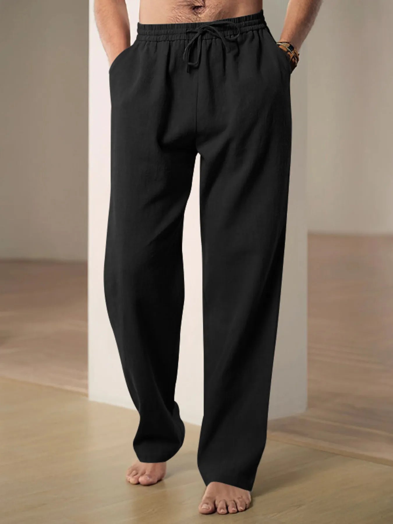 Men's Plus Size Drawstring Loose Fit Pants - Tigbul's Variety Fashion Shop