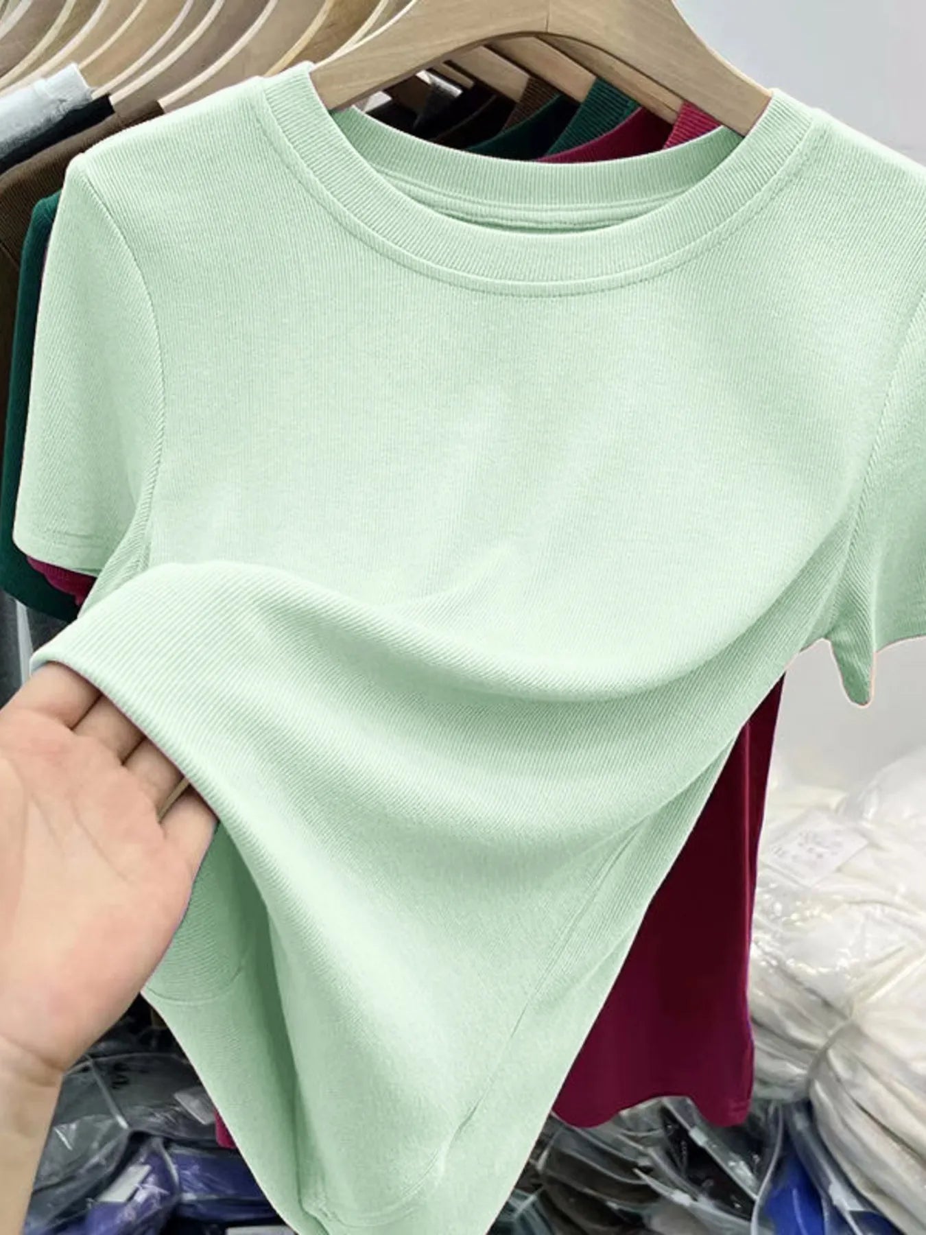 Crew Neck Short Sleeve T-Shirt - Tigbul's Variety Fashion Shop