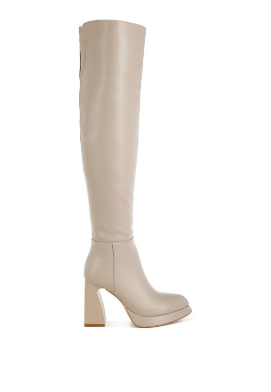 Nenana Faux Leather Knee-High Boots - Tigbul's Variety Fashion Shop