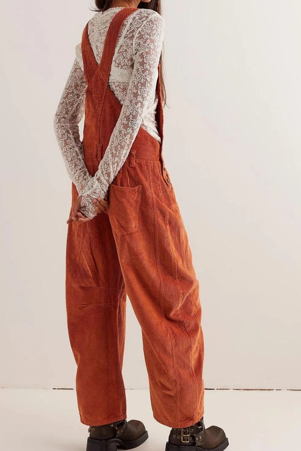 Corduroy Wide-Leg Overall with Adjustable Straps - Tigbul's Variety Fashion Shop
