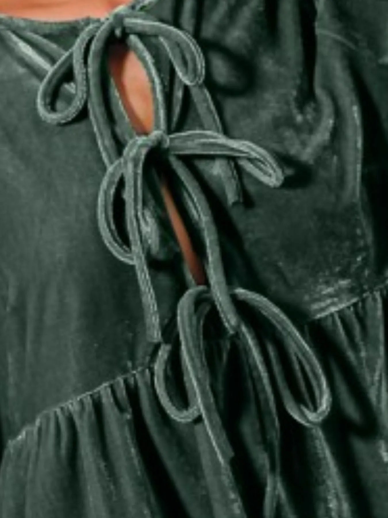 SO ME Spaghetti Strap Front Tie Velvet Holiday Blouse - Tigbul's Variety Fashion Shop