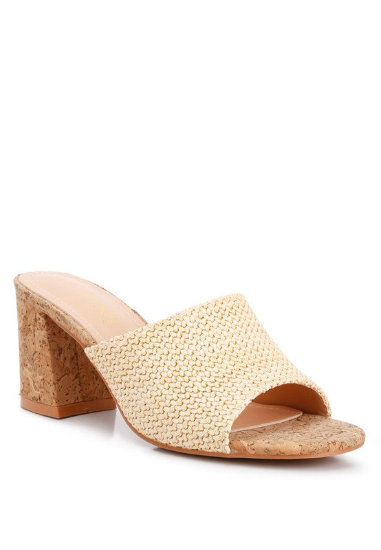 Addie Raffia Slip On Sandals - Tigbul's Variety Fashion Shop