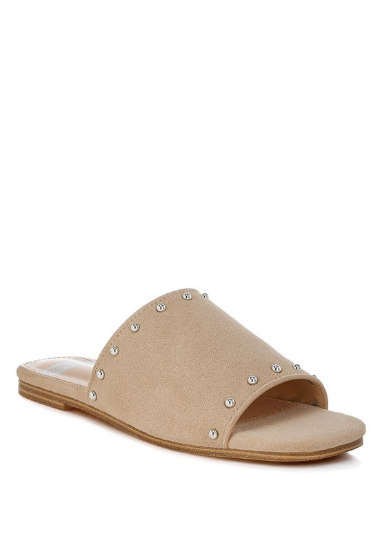 Odalia Soft Suede Leather Studded Flats - Tigbul's Variety Fashion Shop