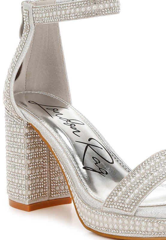 Mejuri Rhinestones And Pearl Embellished Sandals - Tigbul's Variety Fashion Shop
