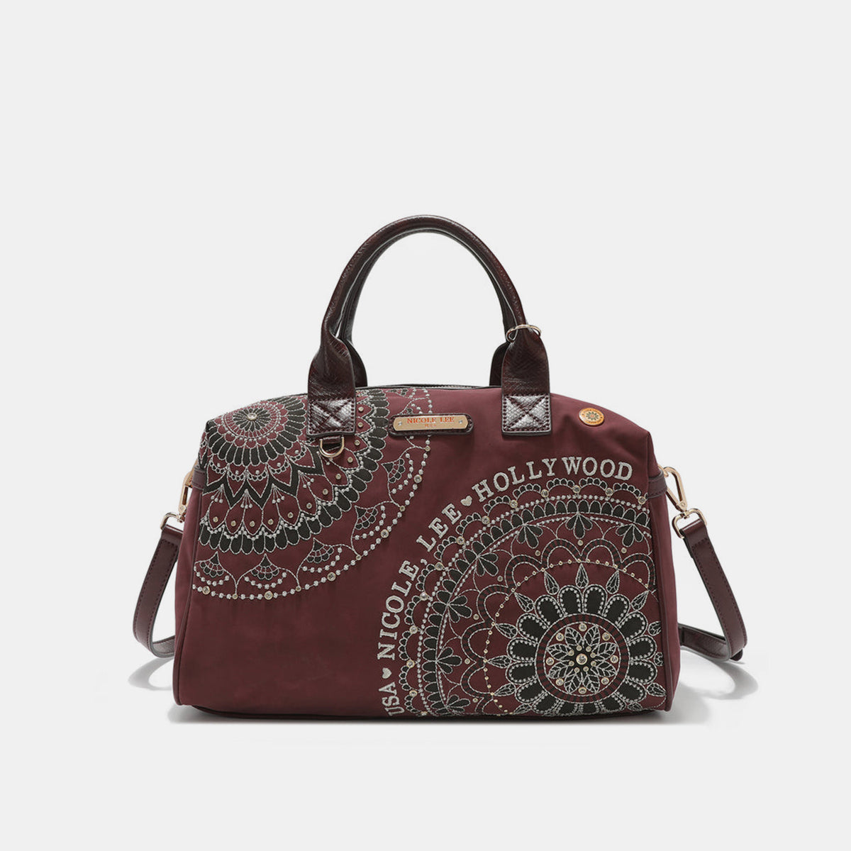 Nicole Lee USA Rhinestone Decor Boston Bag - Tigbul's Variety Fashion Shop