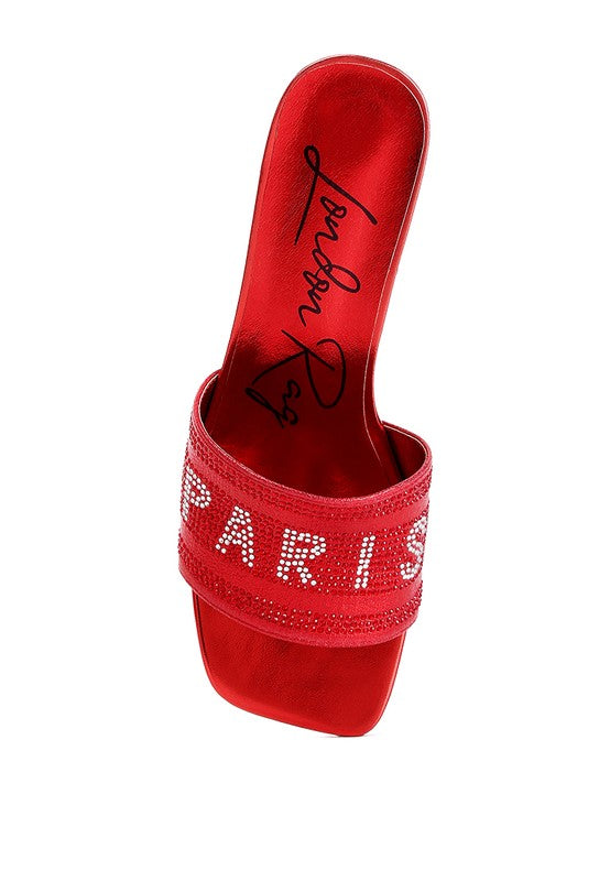 Messels Diamante Embellished Paris Sandals - Tigbul's Variety Fashion Shop
